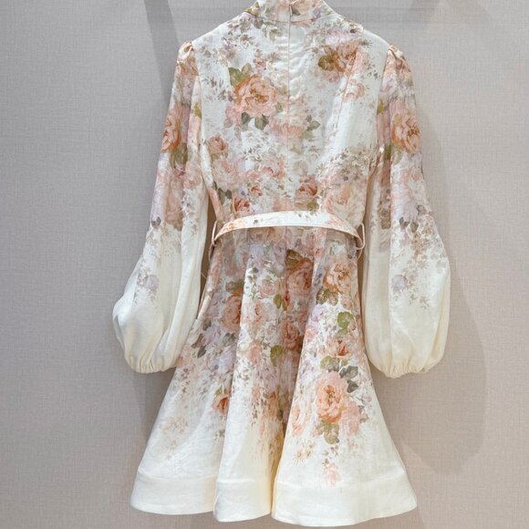 Zimmermann Floral Linen Belted Minidress - Picture 4 of 12